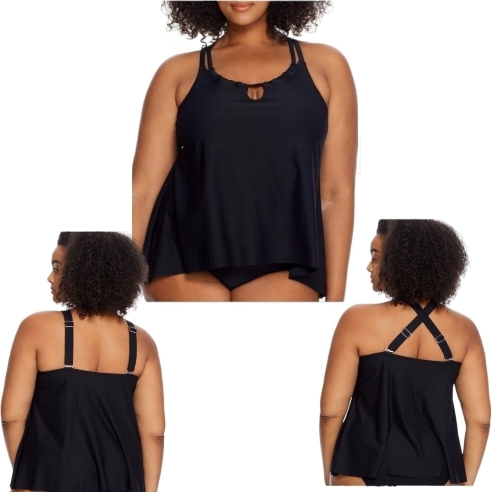 Birdsong Plus Eco Onyx Keyhole Underwire Tankini Top 24 G/H 44H 46G 48DDD New - Picture 2 of 13
